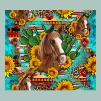 Sunflowers And Cactus Horses Turquoise Aztec Leopard Background Premium Sweatshirt | Teevron