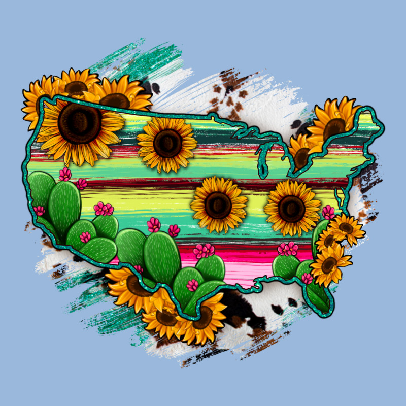 America Map Sunflower Cactus Serape Premium Hoodie by RanaPortraitStore | Teevron