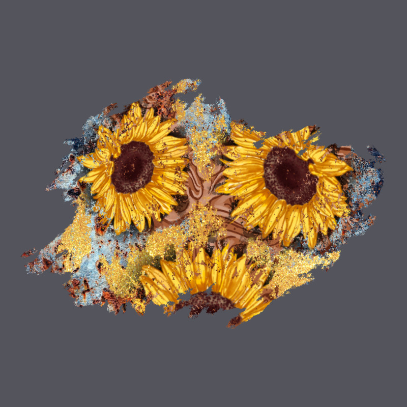 Sunflower Glitter Leather Patch Vintage Hoodie by AdoDesignShop | Teevron