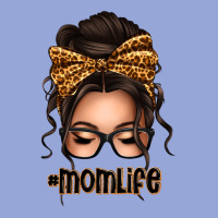 Caucasian Leopard Messy Bun Mom Life Classic Tee | Teevron