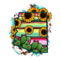 Arizona Map Sunflower Cactus Serape | Teevron