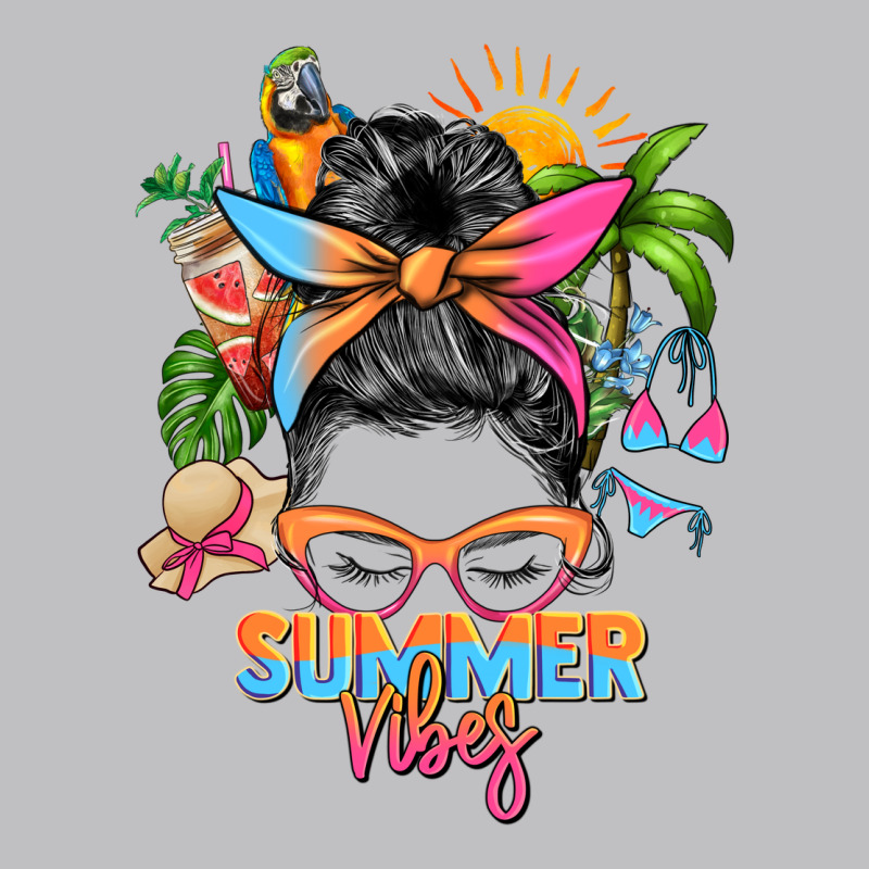 Summer Vibes Messy Bun Classic Tee by Zillion Design Studio | Teevron