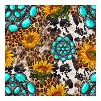 western gemstone and sunflower seamless pattern | Teevron