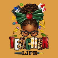 Teacher Life Afro Messy Bun Urban Heavy Tee | Teevron