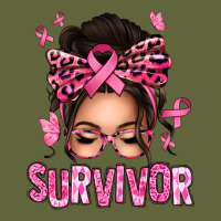 Breast Cancer Survivor Afro Messy Bun Classic Tee | Teevron