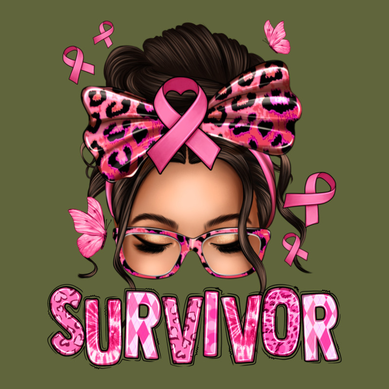 Breast Cancer Survivor Afro Messy Bun Classic Tee by texasbilliewilder | Teevron