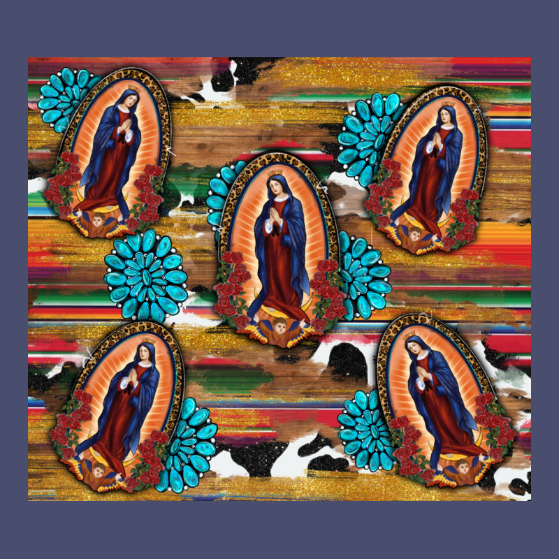 Serape Gemstone Glitter Cowhide Lady Of Guadalupe Vintage Tee by RanaPortraitStore | Teevron