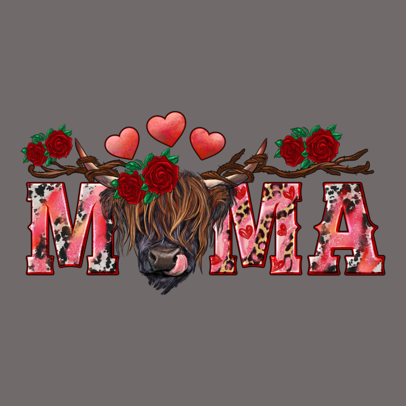 Valentine's Day Mama Black Highland Cow Urban Heavy Tee by RanaPortraitStore | Teevron