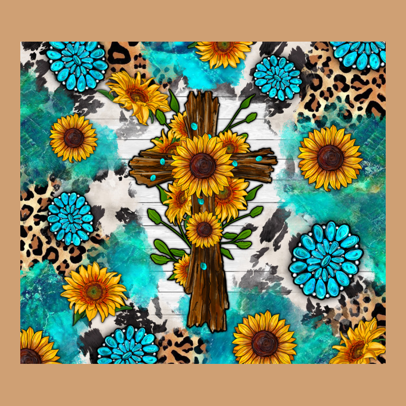 Sunflower Cross Cowhide Gemstones Vintage Tee by RanaPortraitStore | Teevron