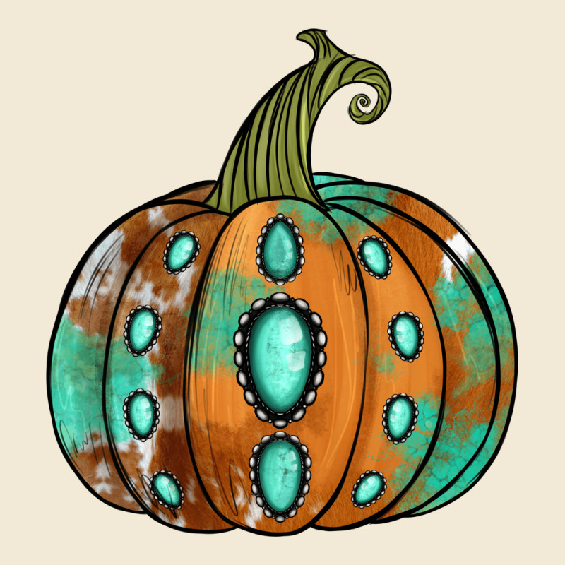 Western Cowhide Turquoise Pumpkin Premium Hoodie by NancyCooperArtShop | Teevron