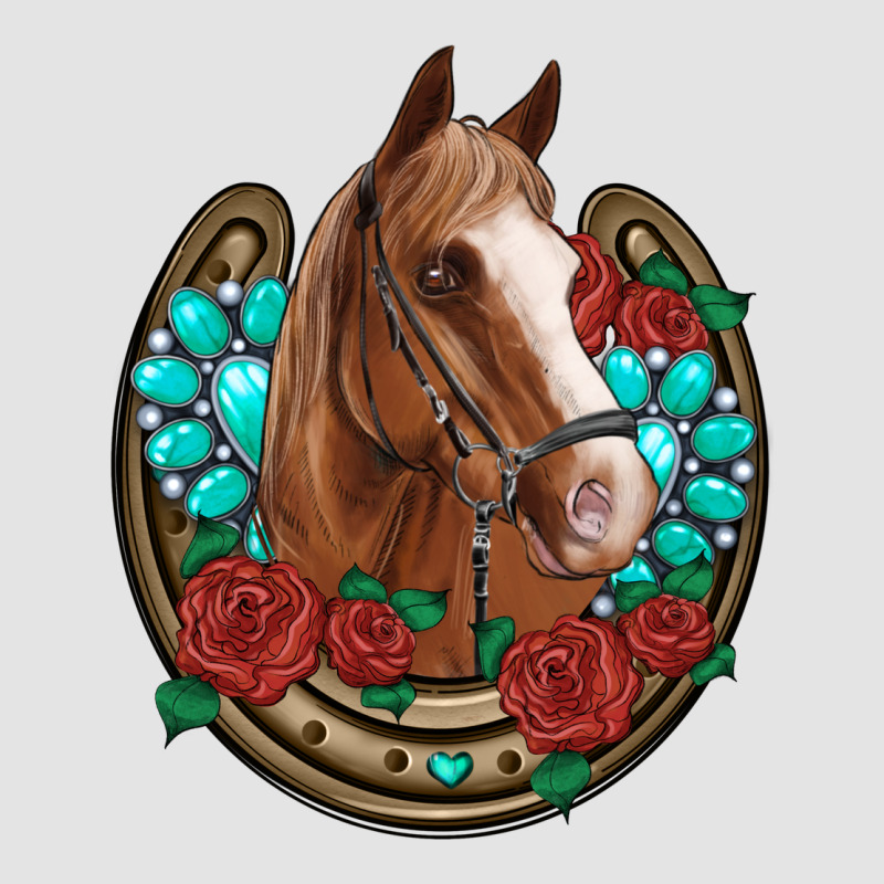 Western Horseshoe Horse Roses Gemstone Premium Sweatshirt by Artiststas | Teevron
