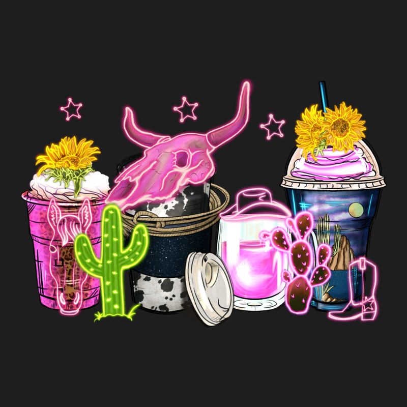 Neon Western Coffee Cups Classic Tee by Zillion Design Studio | Teevron