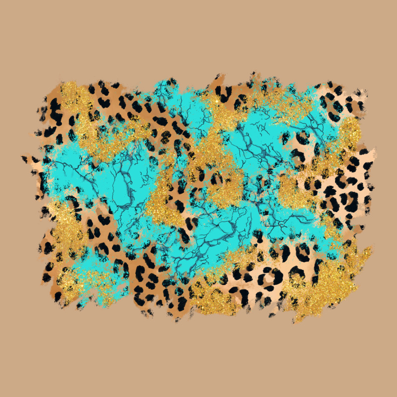 Glitter Leopard Turquoise Background Vintage Hoodie by AdoDesignShop | Teevron