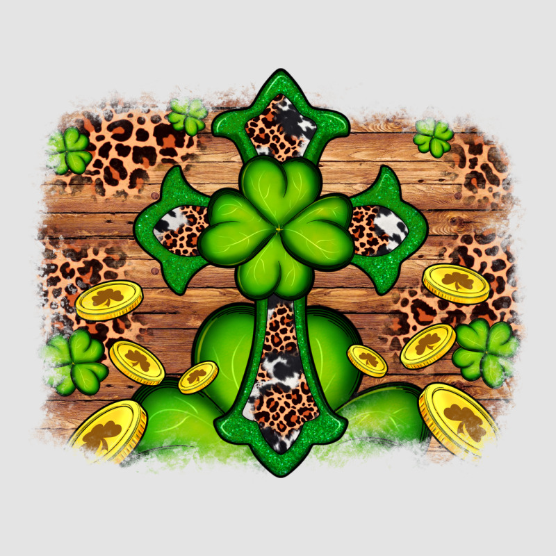 Western Shamrock Cross Leopard Background Premium Sweatshirt by Artiststas | Teevron