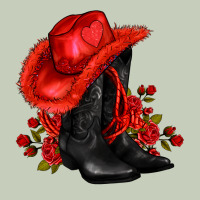 Valentines Day Cowboy Boots Red  And Roses Ladies Tee | Teevron