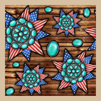 4th Of July Turquoise Gemstone Seamless Pattern Heavyweight Hoodie | Teevron