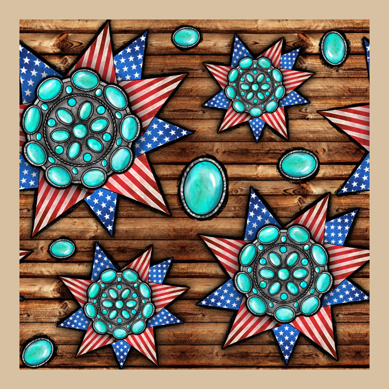 4th Of July Turquoise Gemstone Seamless Pattern Heavyweight Hoodie by BundleAndBundleShop | Teevron