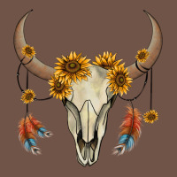 Bull Skull Sunflowers And Feathers Premium Sweatshirt | Teevron