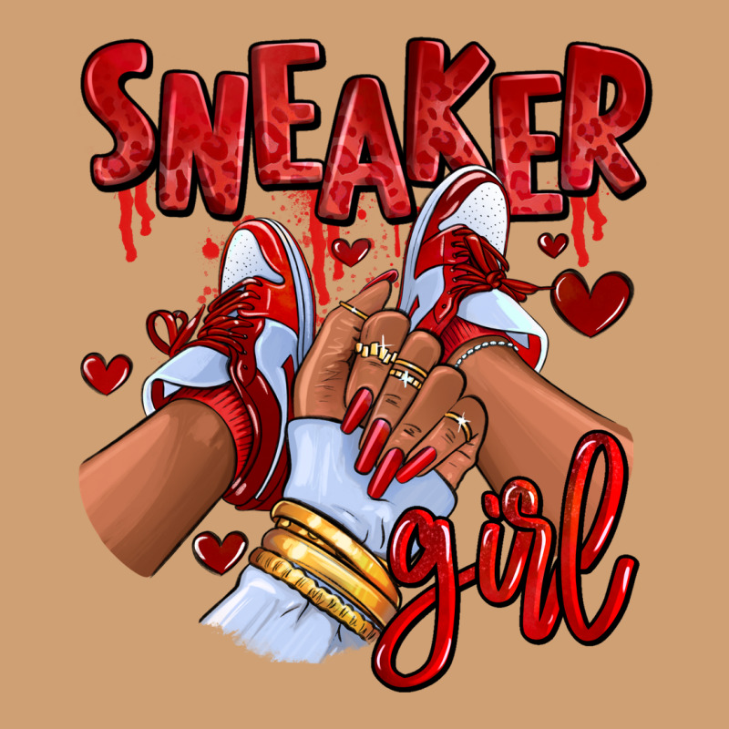 Red Sneaker Girl Afro Woman Vintage Tee by RanaPortraitStore | Teevron