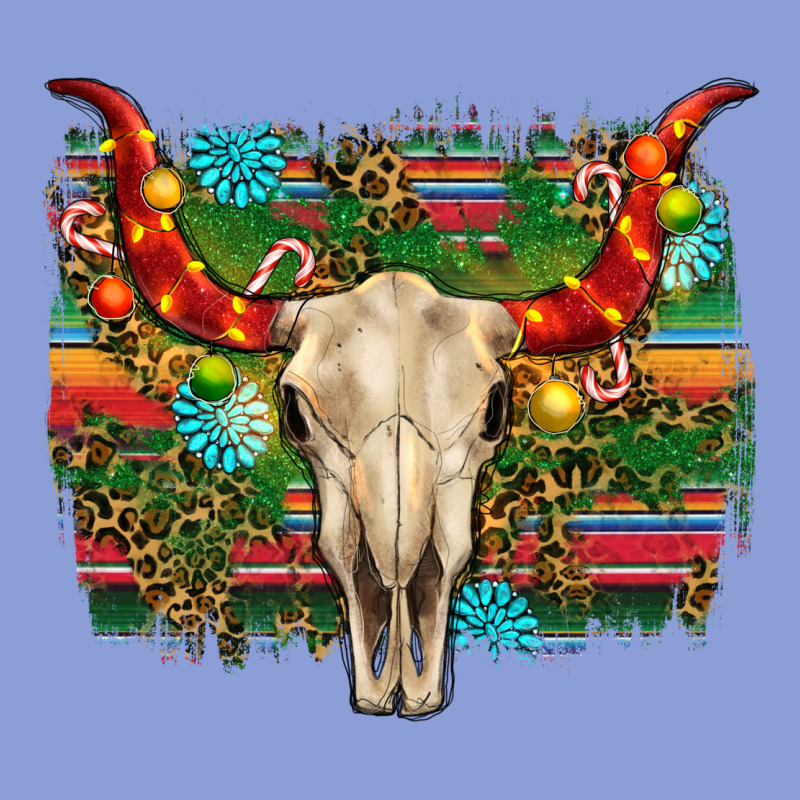 Western Christmas Bull Skull Long Sleeve Tee by RanaPortraitStore | Teevron
