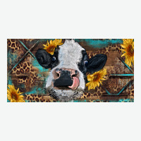Baby Cow With Sunflower And Leopard Urban Heavy Tee | Teevron