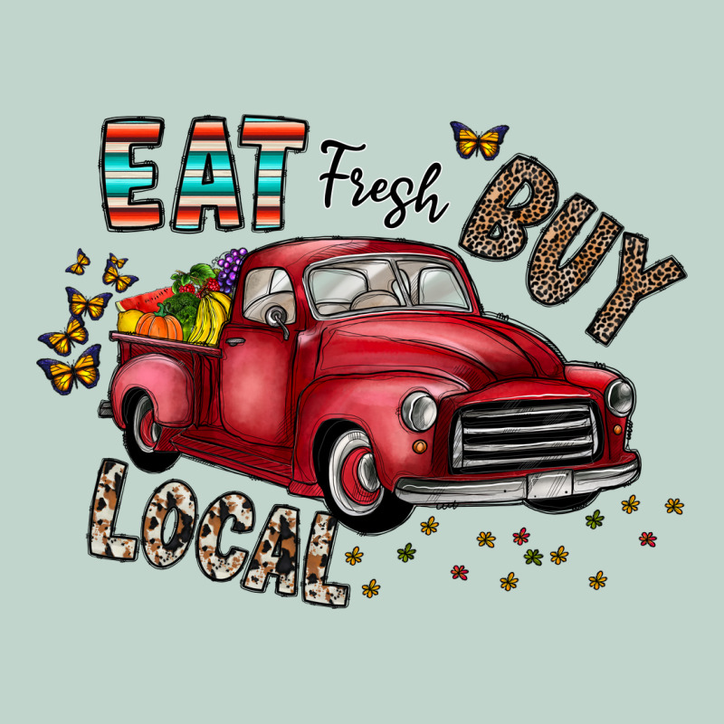 Eat Fresh Buy Local Zipper Hoodie by CowhideDigitalArt | Teevron
