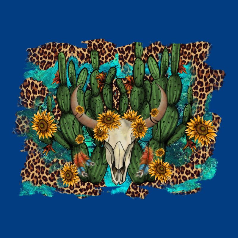 Leopard Bull Skull Cactus Sunflowers Premium Sweatshirt by AdoDesignShop | Teevron