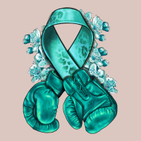 Ovarian Cancer Teal Ribbon With Boxing Gloves Premium Hoodie | Teevron
