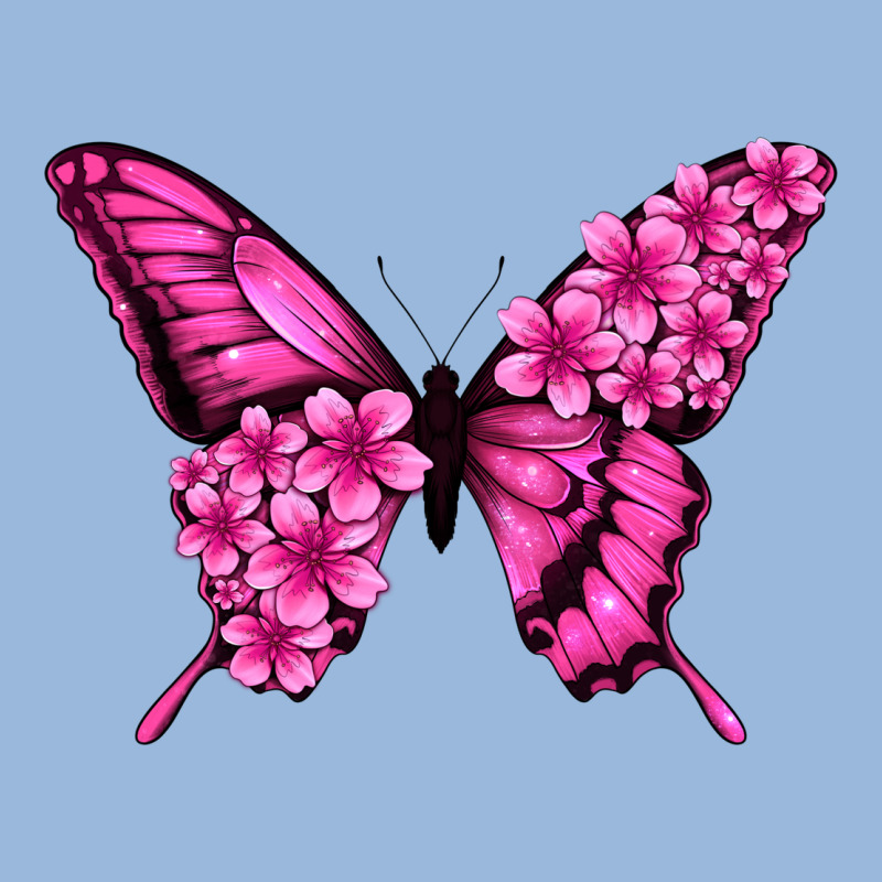 Floral Pink Butterfly Premium Hoodie by NancyCooperArtShop | Teevron