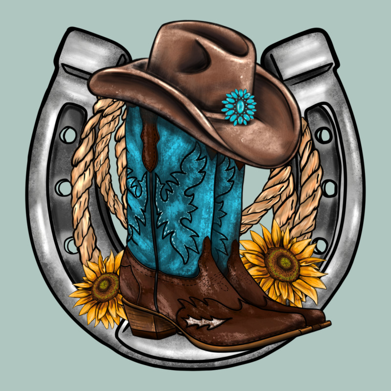 Western Horseshoe Boots Hat Rope Sunflower Premium Sweatshirt by AdoDesignShop | Teevron
