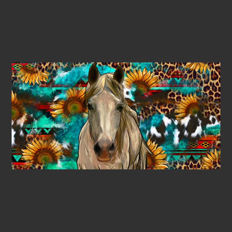 Horse With Sunflowers Aztec And Cowhide Urban Heavy Tee by RanaPortraitStore | Teevron