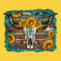 Longhorn Bull Skull Western Turquoise Background Premium Sweatshirt | Teevron