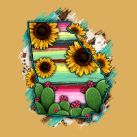 Georgia Map Sunflower Cactus Serape Premium Hoodie | Teevron