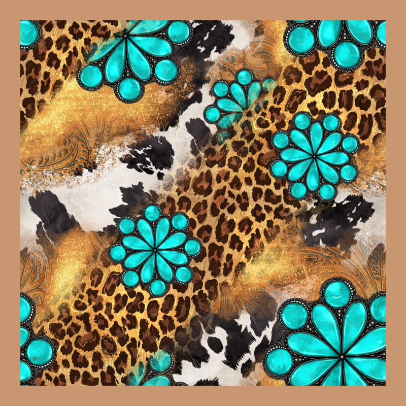 Western Turquoise Gemstone Seamless Pattern Heavyweight Hoodie by BundleAndBundleShop | Teevron