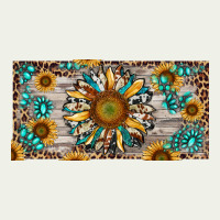 Western Sunflower And Gemstone License Plate Urban Heavy Tee | Teevron