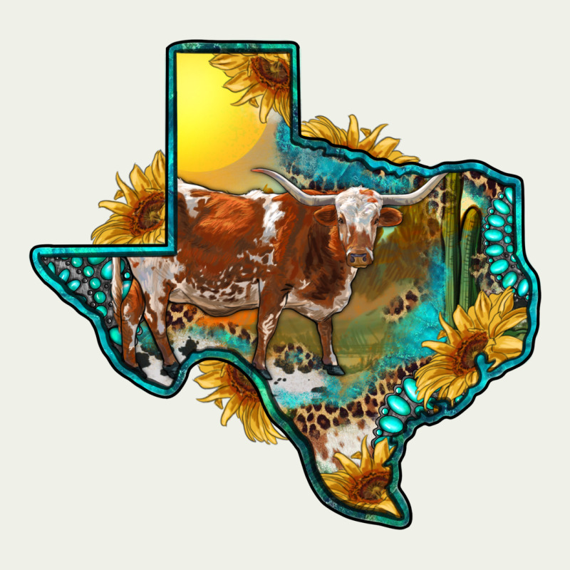 Western Texas Map With Longhorn Bull Urban Heavy Tee by RanaPortraitStore | Teevron