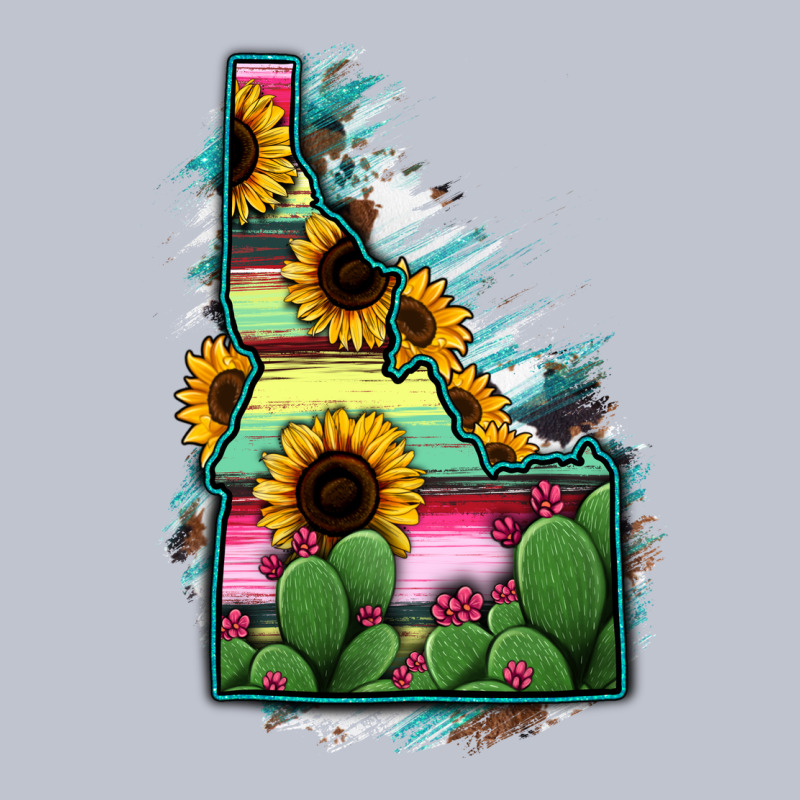 Idaho Map Sunflower Cactus Serape Premium Hoodie by RanaPortraitStore | Teevron