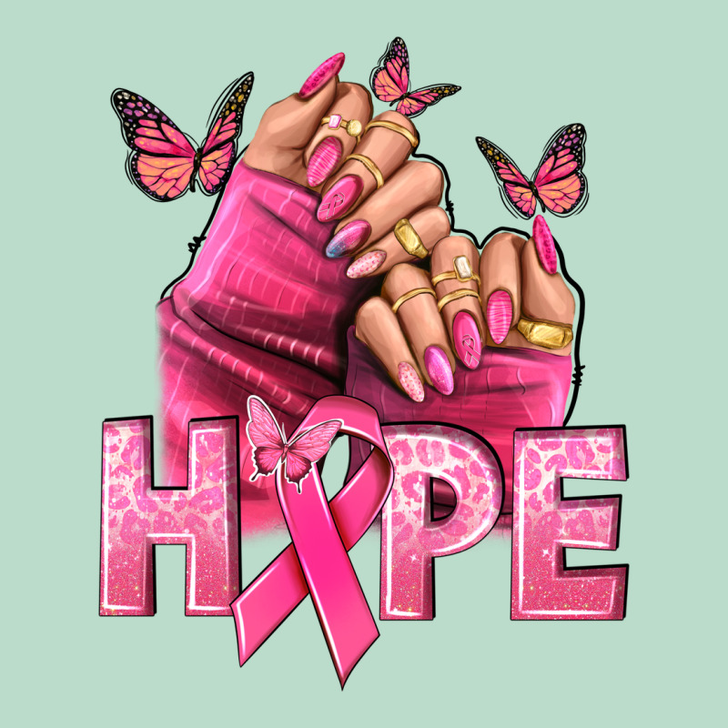 Hope Breast Cancer Caucasian Hand Nails Premium Hoodie by NancyCooperArtShop | Teevron