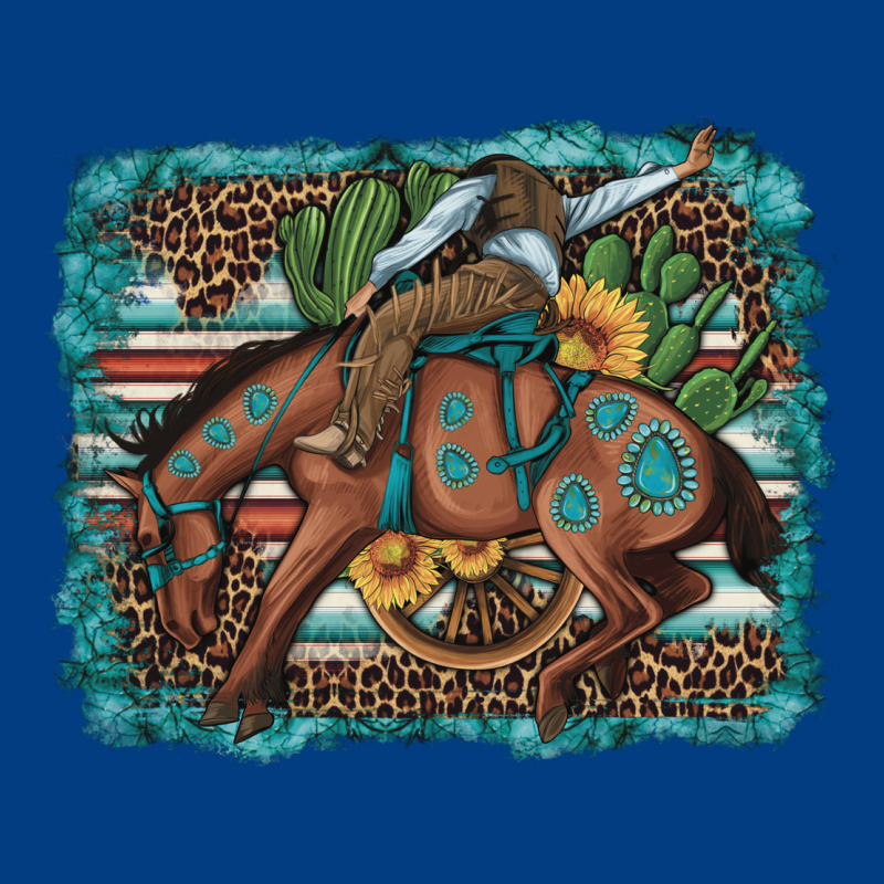 Bucking Bronco Cowboy Rodeo Cactus And Sunflowers Premium Sweatshirt by Artiststas | Teevron