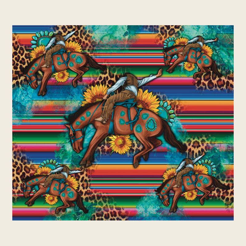 Bucking Bronco Serape Turquoise Premium Sweatshirt by Artiststas | Teevron