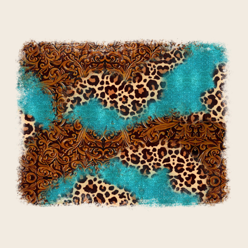 Turquoise Glitter Leopard Background Premium Sweatshirt by AdoDesignShop | Teevron