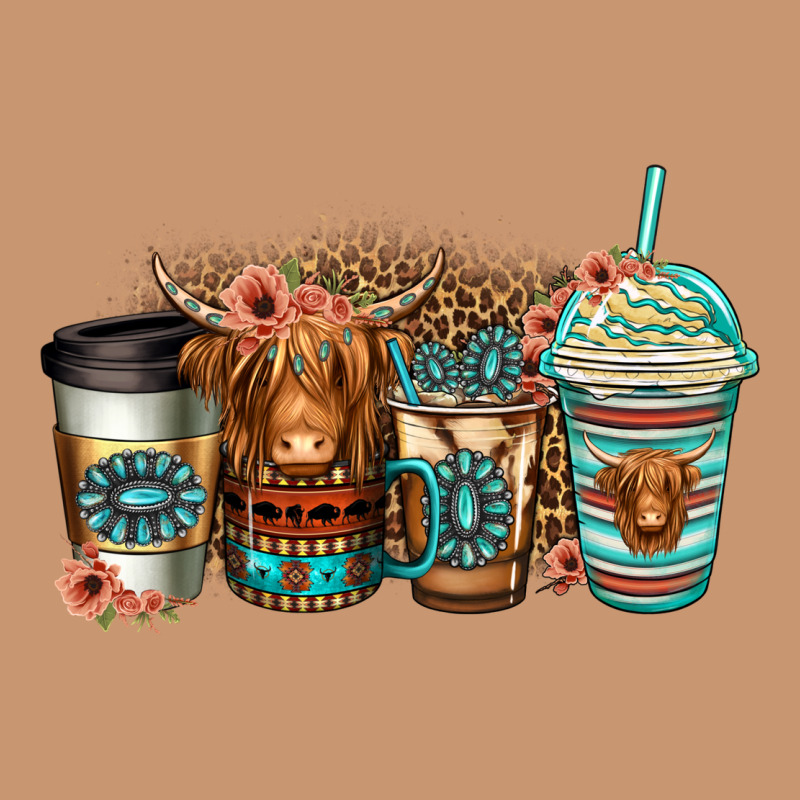 Serape Floral Longhaired Cow Coffee Cups Heavyweight Hoodie by Jasminsmagicworld | Teevron