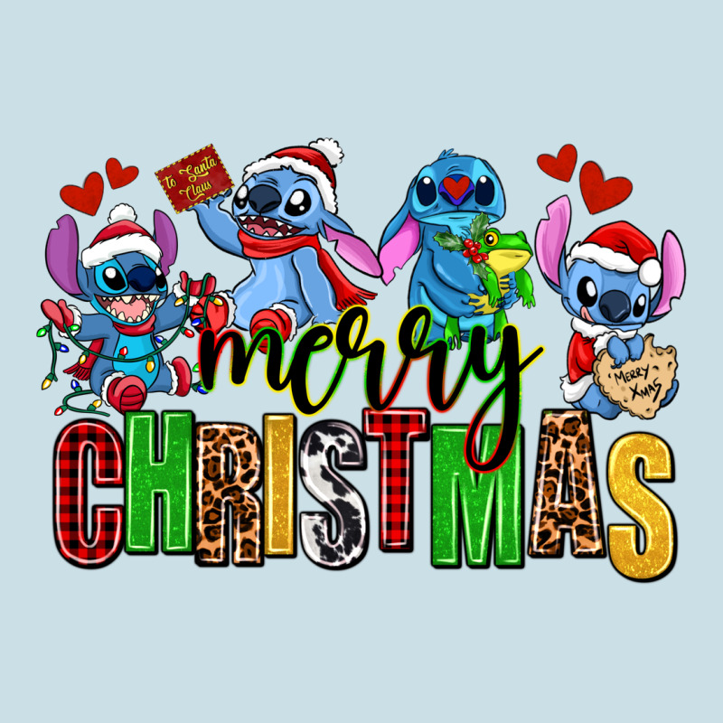 Merry Christmas Stitch Ladies Tee by AdoDesignShop | Teevron