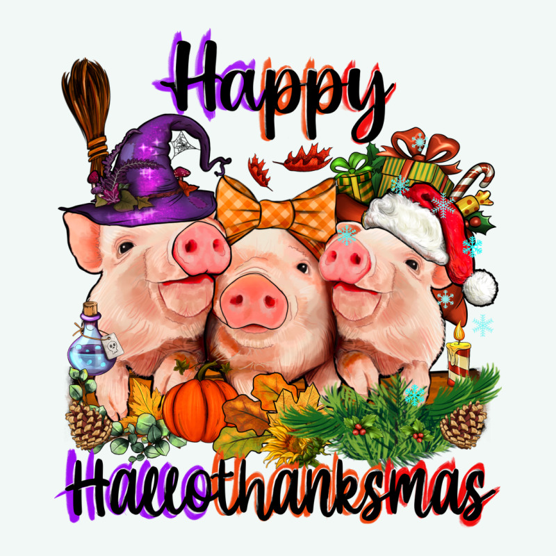 Happy Hallothanksmas Pigs Premium Hoodie by NancyCooperArtShop | Teevron