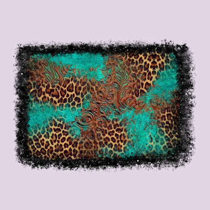 Western Leopard Turquoise Glitter Tooled Leather Classic Tee by FaDigitalArtStudio | Teevron