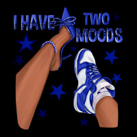 I Have Two Moods Royal Blue Sneakers Afro Girl Long Sleeve Tee | Teevron