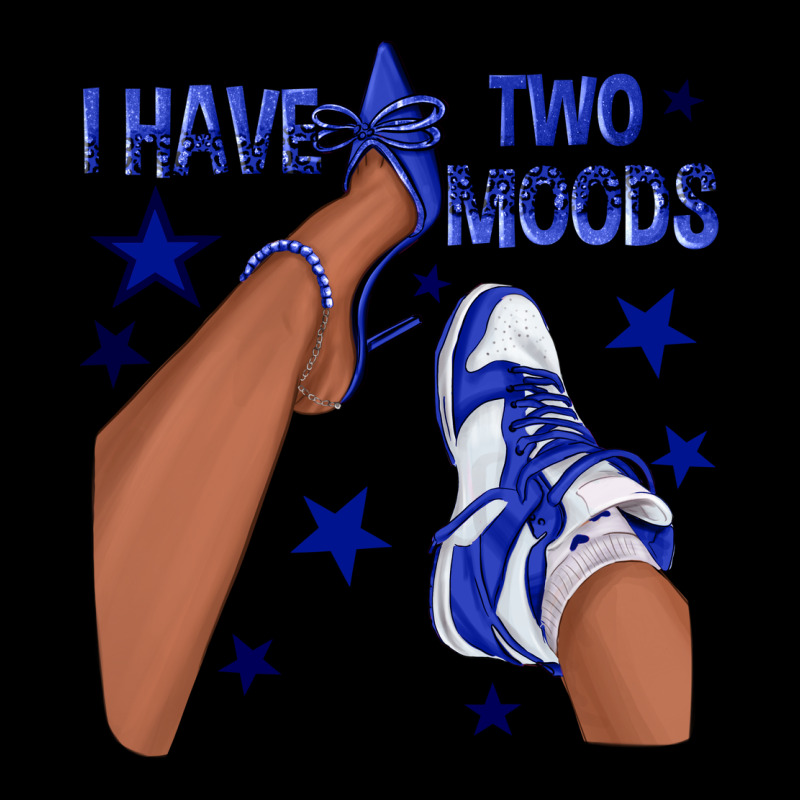 I Have Two Moods Royal Blue Sneakers Afro Girl Long Sleeve Tee by texasbilliewilder | Teevron