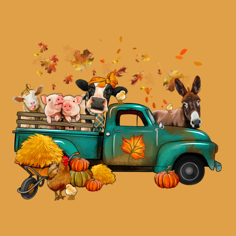 Fall Farm Animals Truck Nancy Premium Hoodie by NancyCooperArtShop | Teevron