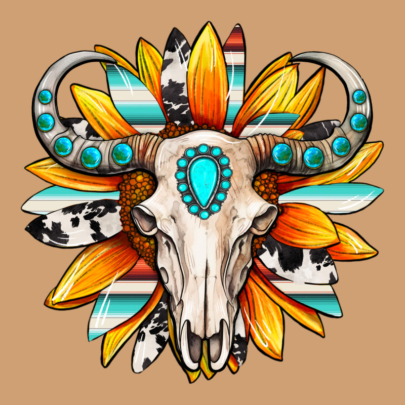 Western Bull Skull Sunflower Vintage Tee by MaliasSmallBusiness | Teevron