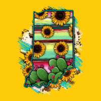 Indiana Map Sunflower Cactus Serape Premium Hoodie | Teevron